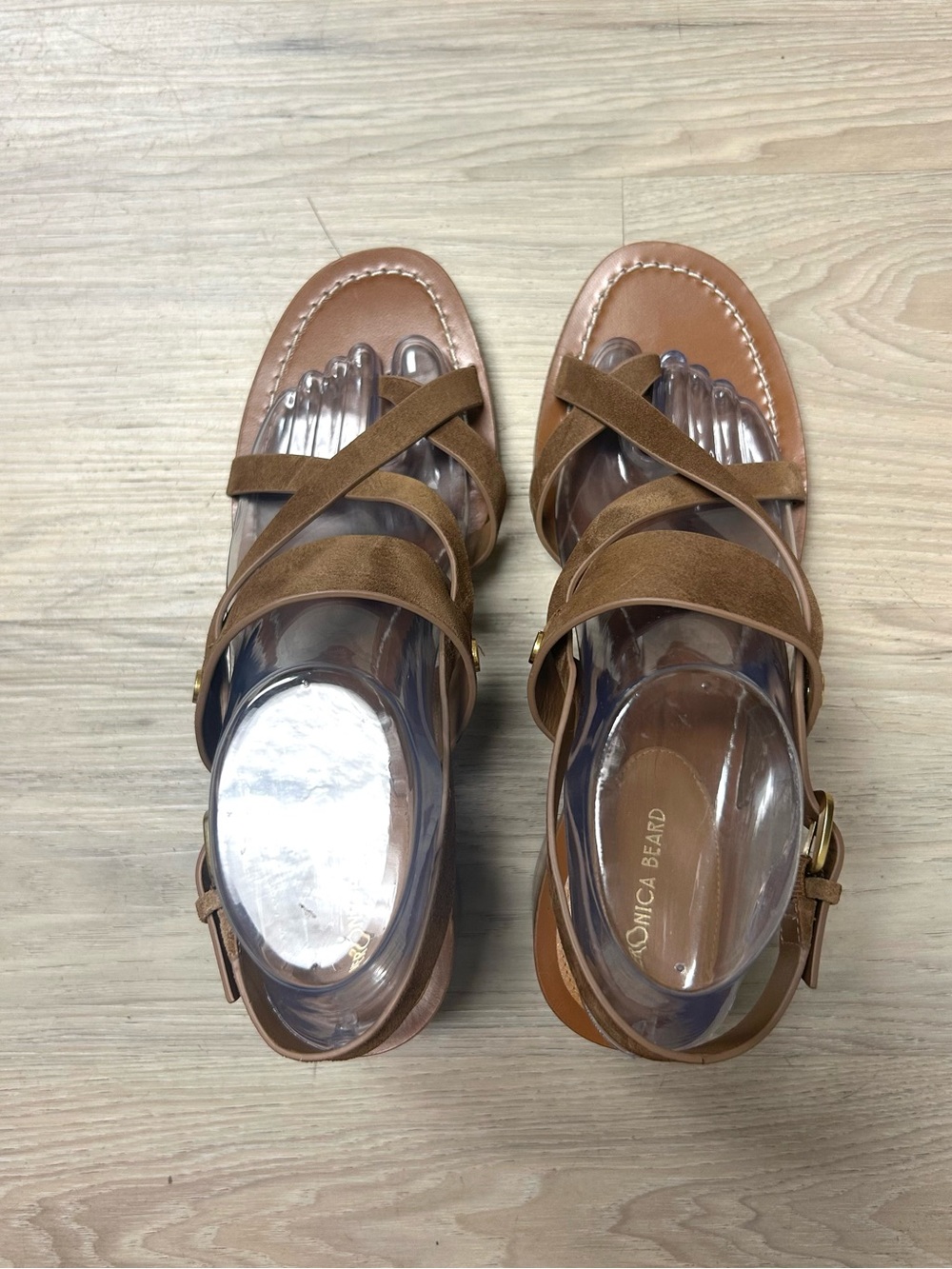 Veronica Beard Sandals Elodie Slingback Brown Leather Strappy Womens Sz 8.5M - Picture 9 of 14